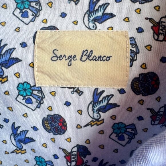 Serge Blanco Long Sleeve Button Up 100% Cotton Dress Shirt Men's Size 4XL - Picture 3 of 11